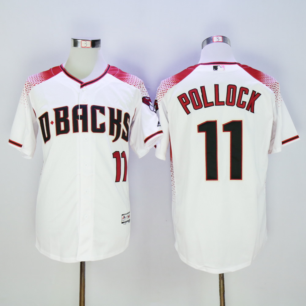 Men Arizona Diamondback #11 Pollock White MLB Jerseys1